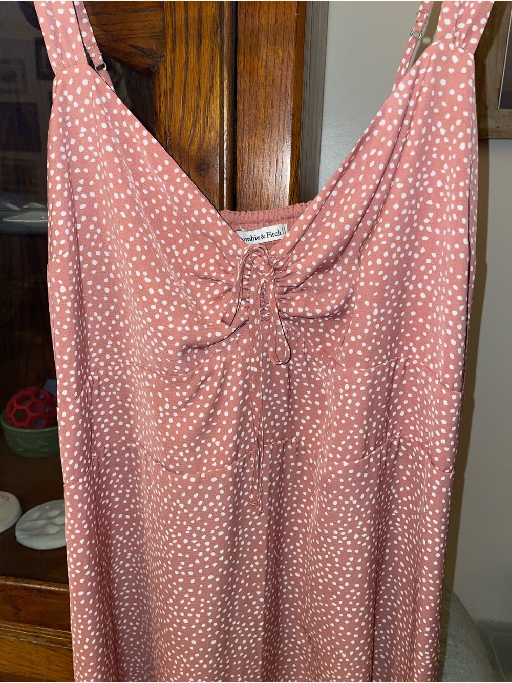 Abercrombie & Fitch Dusty Rose Dotted  Sundress, XL - Picture 3 of 8